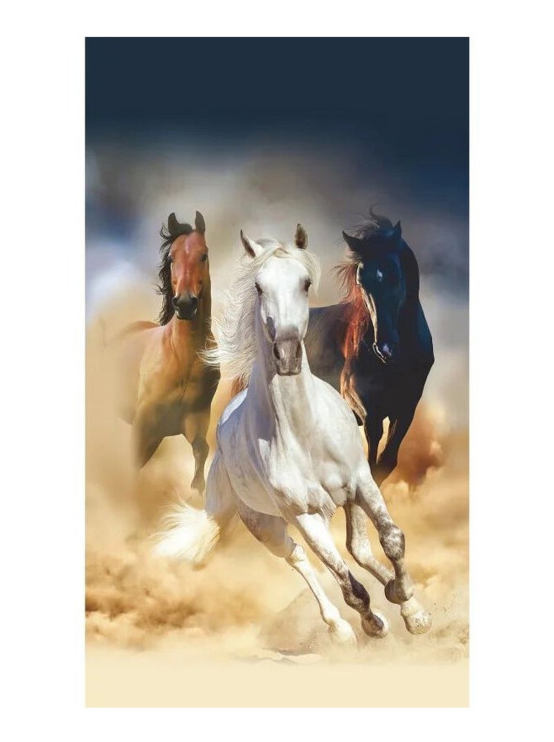 Voilage chevaux -1 pièce - L 140 cm x H 245 cm Multicolore - Kiabi