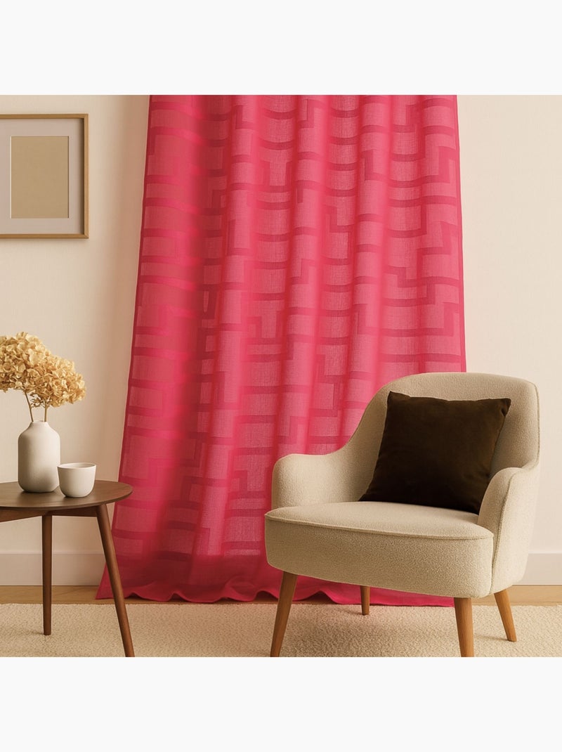 Voilage coloré flash motifs ton sur ton Rouge - Kiabi