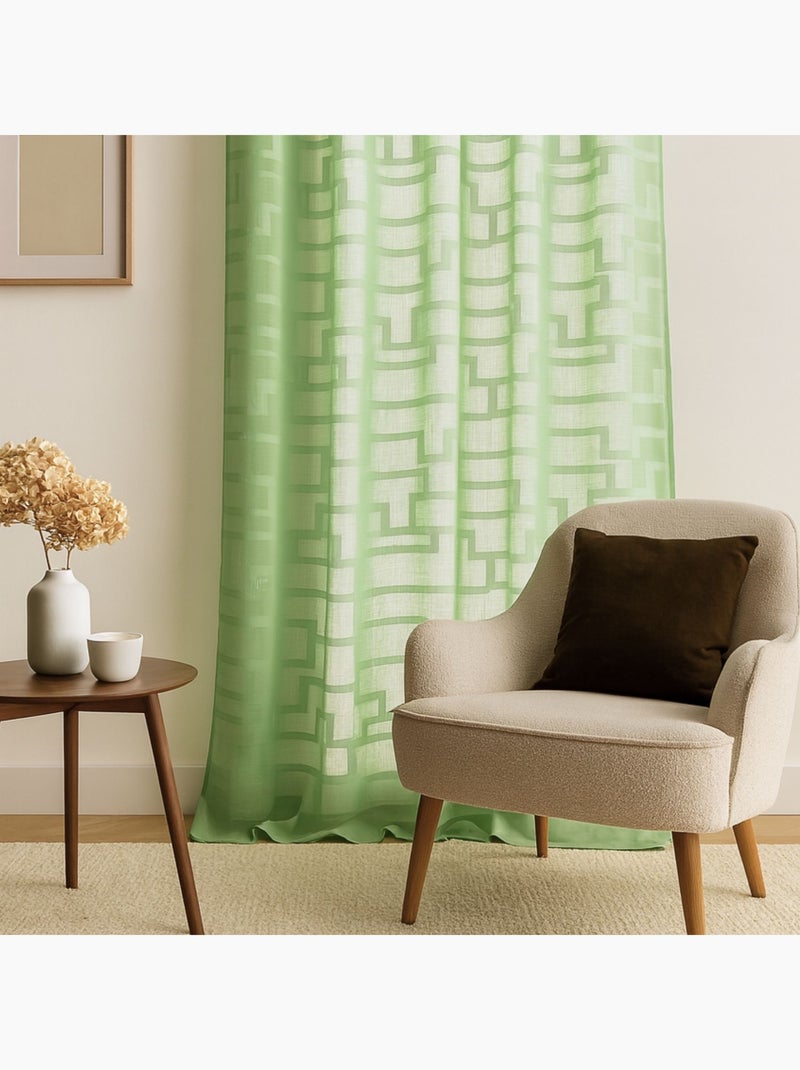 Voilage coloré flash motifs ton sur ton Vert tilleul - Kiabi