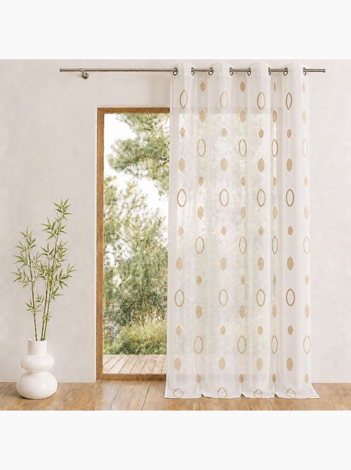 Voilage coloré motifs cercles prêt à poser - Kiabi Voilage coloré motifs cercles prêt à poser - Kiabi