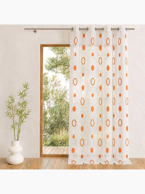 Voilage coloré motifs cercles prêt à poser - Kiabi Voilage coloré motifs cercles prêt à poser - Kiabi