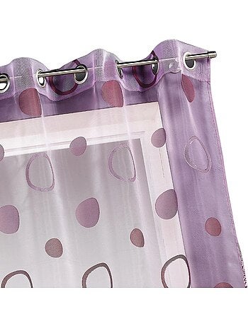 Voilage coloré motifs cercles prêt à poser