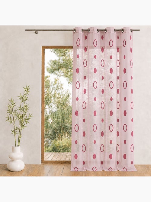Voilage coloré motifs cercles prêt à poser - Kiabi Voilage coloré motifs cercles prêt à poser - Kiabi