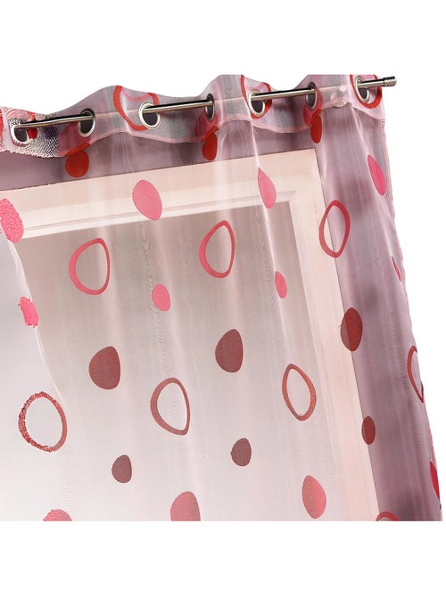 Voilage coloré motifs cercles prêt à poser - Kiabi Voilage coloré motifs cercles prêt à poser - Kiabi