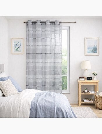 Voilage coloré rayures horizontales