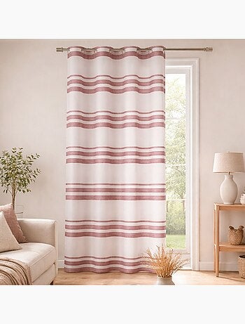 Voilage coloré rayures horizontales