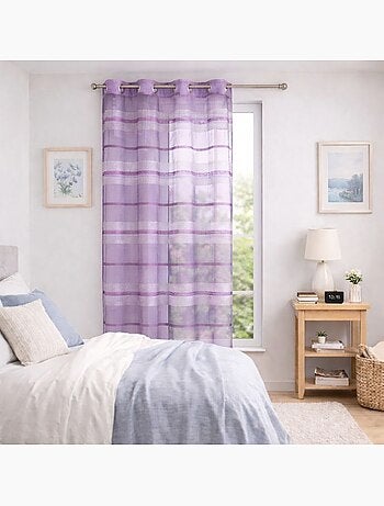 Voilage coloré rayures horizontales