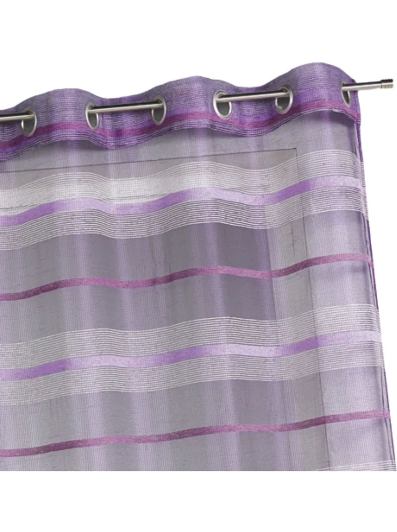 Voilage coloré rayures horizontales Violet - Kiabi