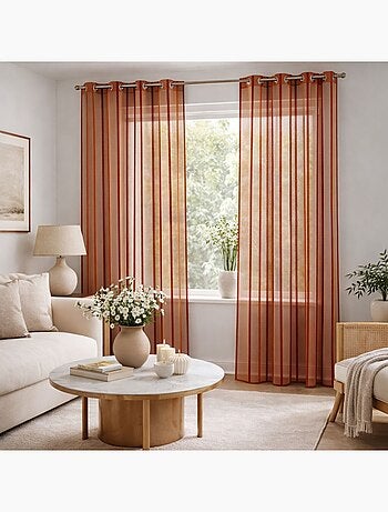 Voilage coloré rayures ton sur ton