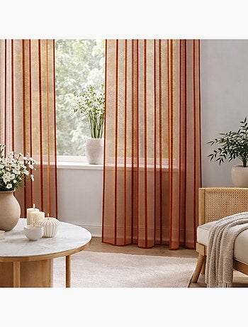 Voilage coloré rayures ton sur ton