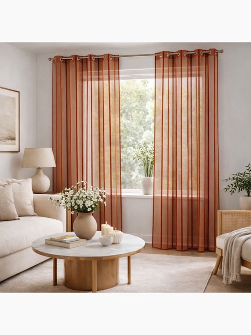 Voilage coloré rayures ton sur ton - Kiabi