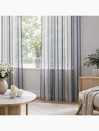 Voilage coloré rayures ton sur ton