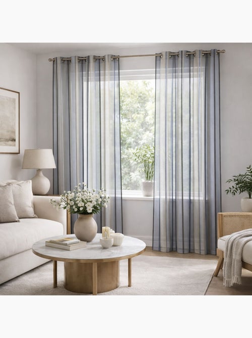 Voilage coloré rayures ton sur ton - Kiabi