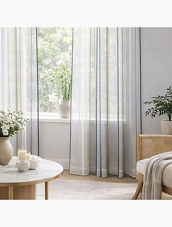 Voilage coloré rayures ton sur ton