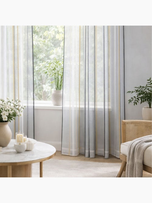 Voilage coloré rayures ton sur ton - Kiabi