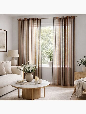 Voilage coloré rayures ton sur ton