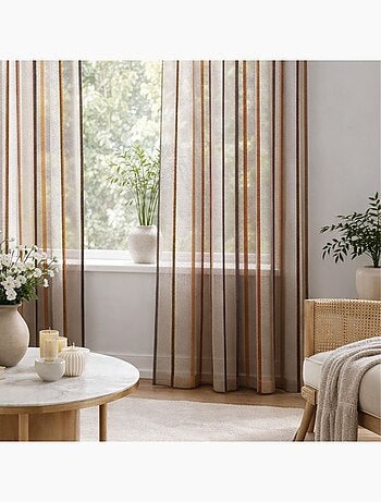 Voilage coloré rayures ton sur ton