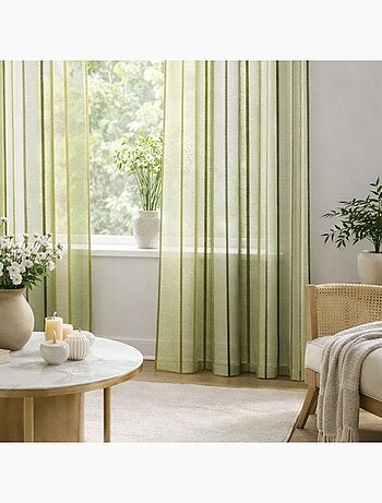 Voilage coloré rayures ton sur ton