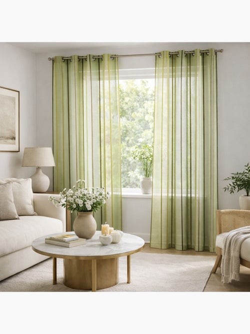 Voilage coloré rayures ton sur ton - Kiabi