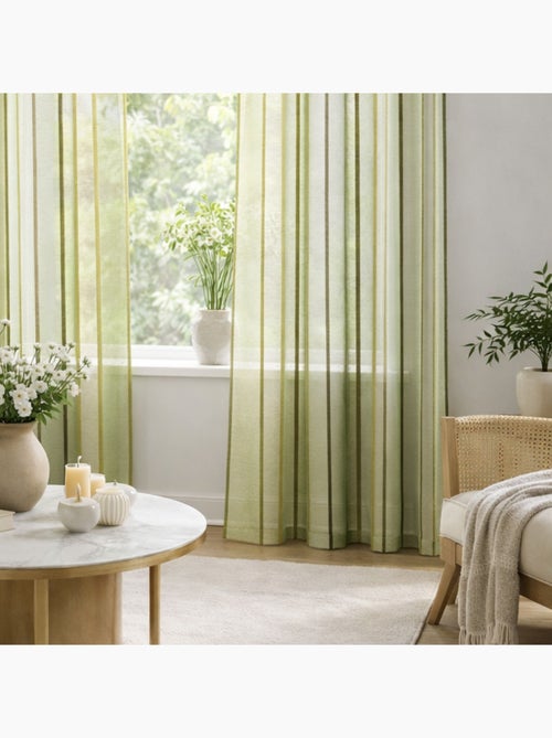 Voilage coloré rayures ton sur ton - Kiabi