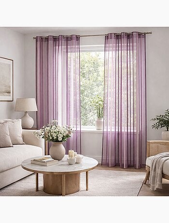 Voilage coloré rayures ton sur ton