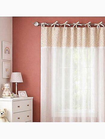 Voilage coton et lin à nouette avec parement