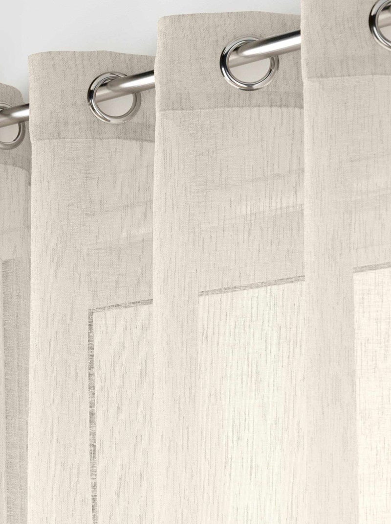 Voilage court à œillets en voile tissé Beige clair - Kiabi
