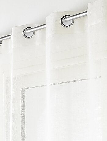 Voilage court à œillets en voile tissé