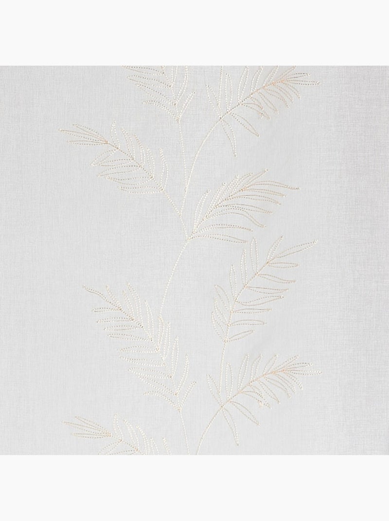 Voilage de fenêtre feuilles brodées Blanc cassé - Kiabi