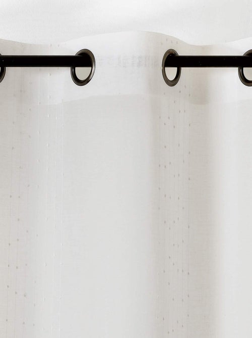 Voilage délicat à fines rayures et pompons - Kiabi