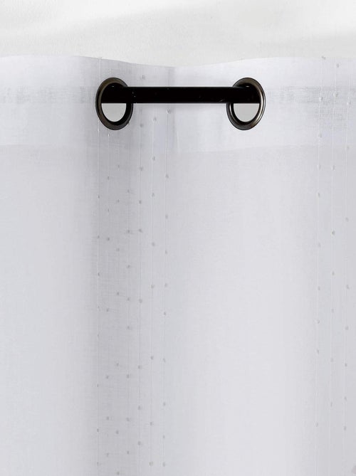 Voilage délicat à fines rayures et pompons - Kiabi