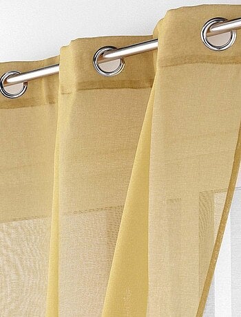 Voilage double à œillets 140x240 sable Duetto miel blanc