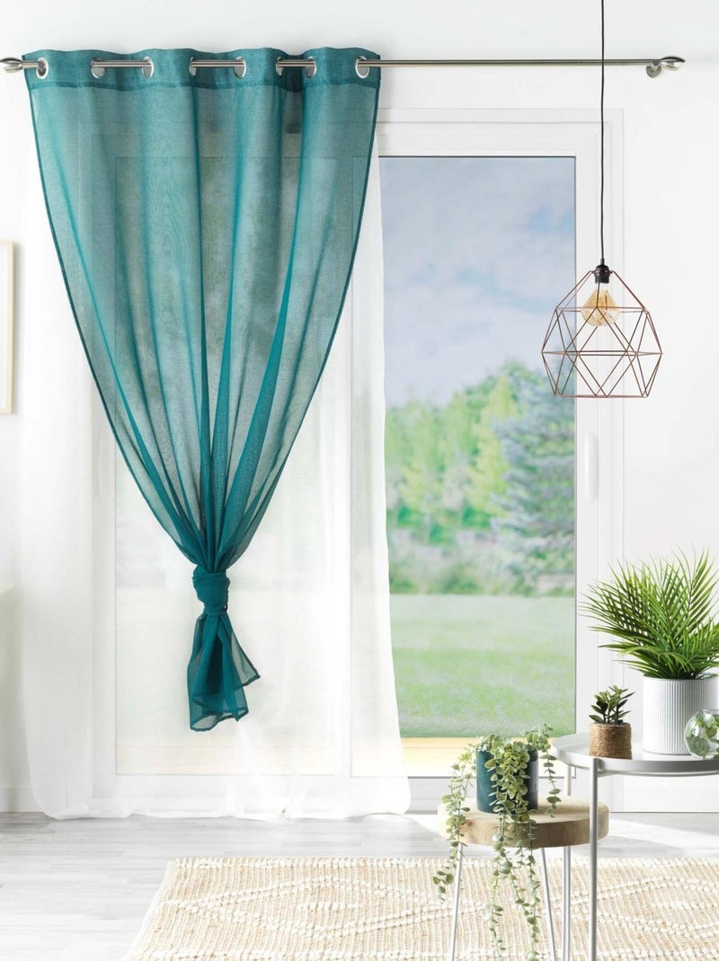 Voilage double au style coloré Bleu pétrole - Kiabi