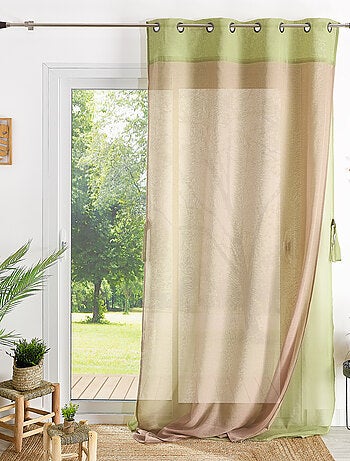 Voilage Double étamine avec parement de couleur