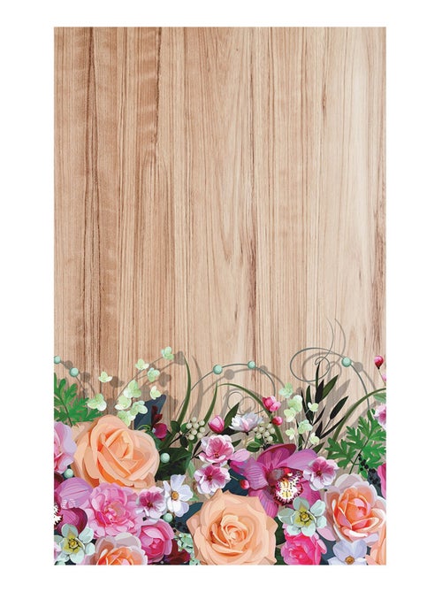 Voilage effet bois avec des fleurs - 1 pièce - L 140 cm x H 245 cm - Kiabi