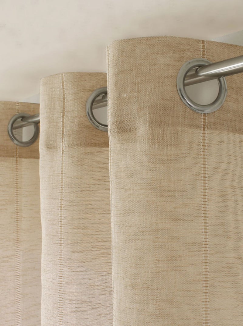 Voilage effet lin 140x240cm "Elena" Beige - Kiabi