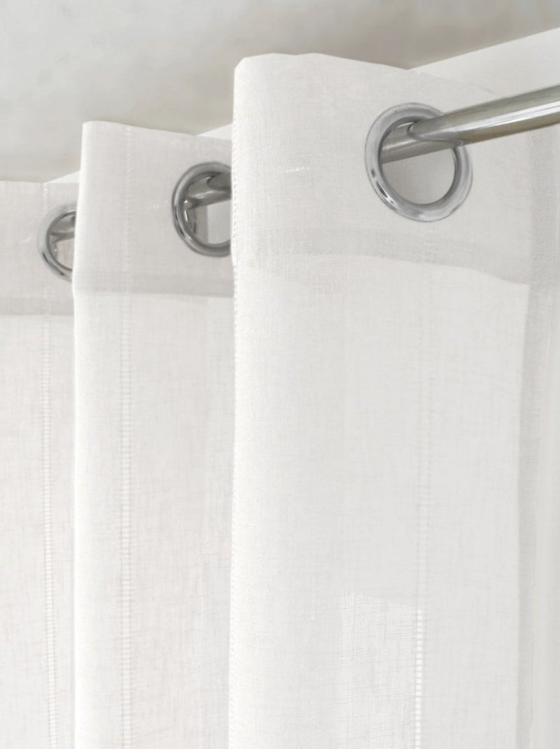 Voilage effet lin 140x240cm "Elena" Blanc - Kiabi