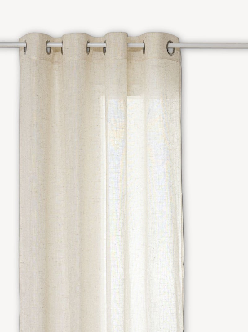 Voilage effet lin ALLA Beige - Kiabi