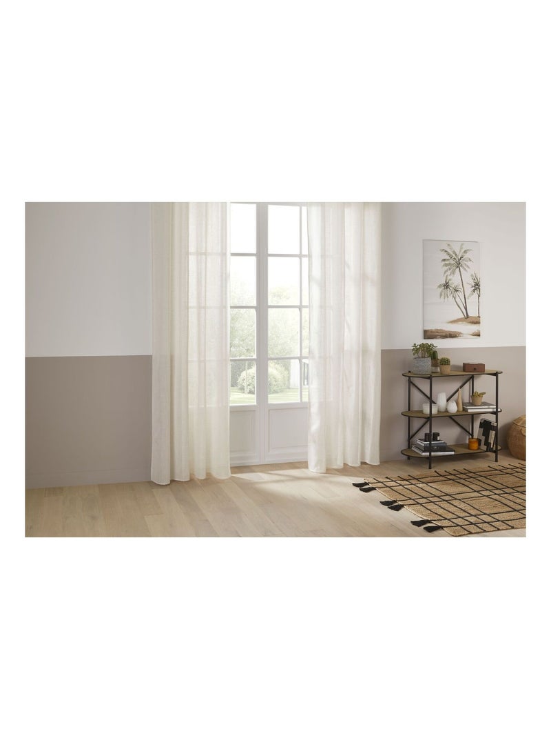 Voilage effet lin ALLA Beige - Kiabi
