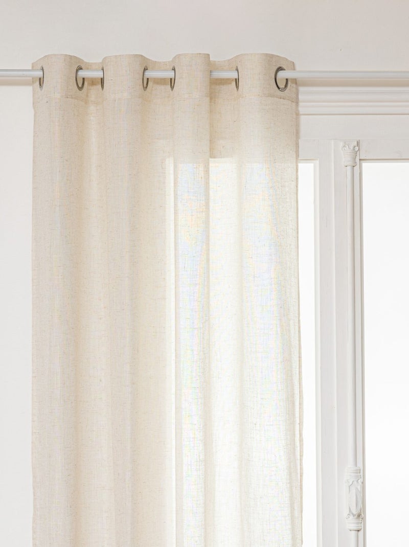 Voilage effet lin ALLA Beige - Kiabi