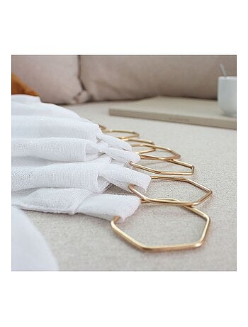 Voilage effet lin avec anneaux dorés VERA