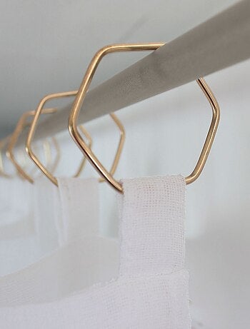 Voilage effet lin avec anneaux dorés VERA