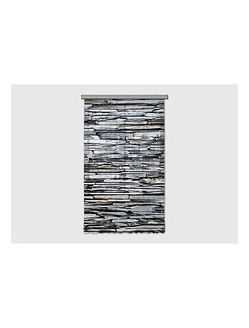 Voilage effet mur de pierre gris - 1 pièce - L 140 cm x H 245 cm