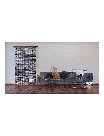 Voilage effet mur de pierre gris - 1 pièce - L 140 cm x H 245 cm