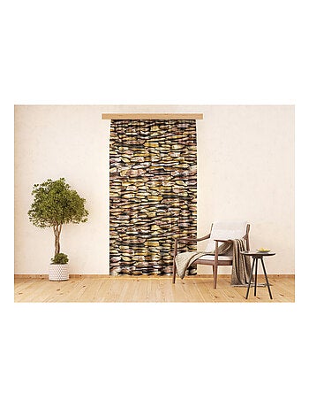 Voilage effet mur en pierre - 1 pièce - L 140 cm x H 245 cm