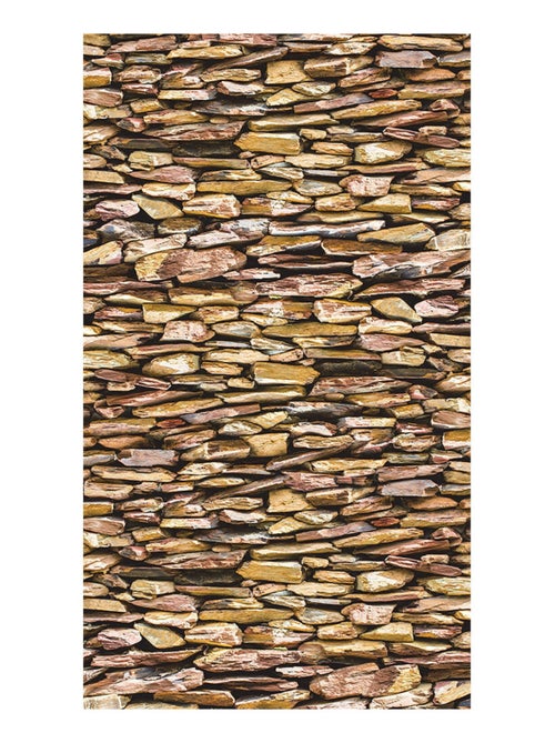 Voilage effet mur en pierre - 1 pièce - L 140 cm x H 245 cm - Kiabi