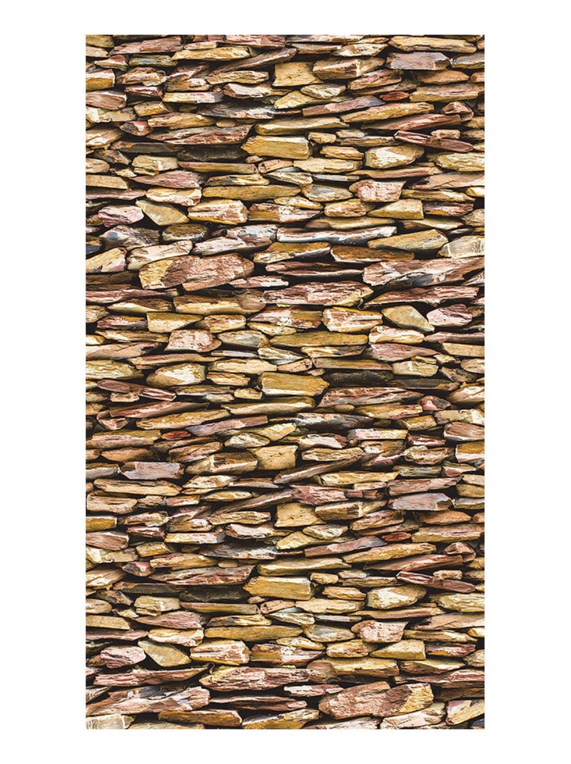 Voilage effet mur en pierre - 1 pièce - L 140 cm x H 245 cm Multicolore - Kiabi