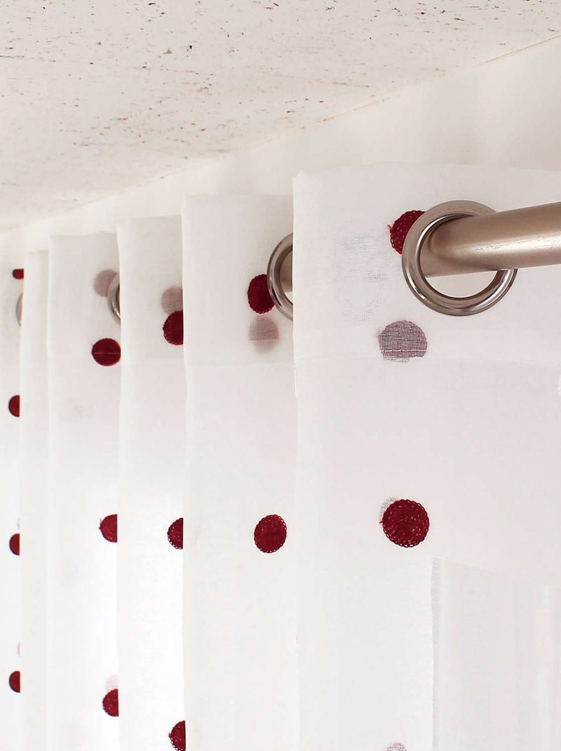Voilage effet plumetis SMARTIES Rouge - Kiabi