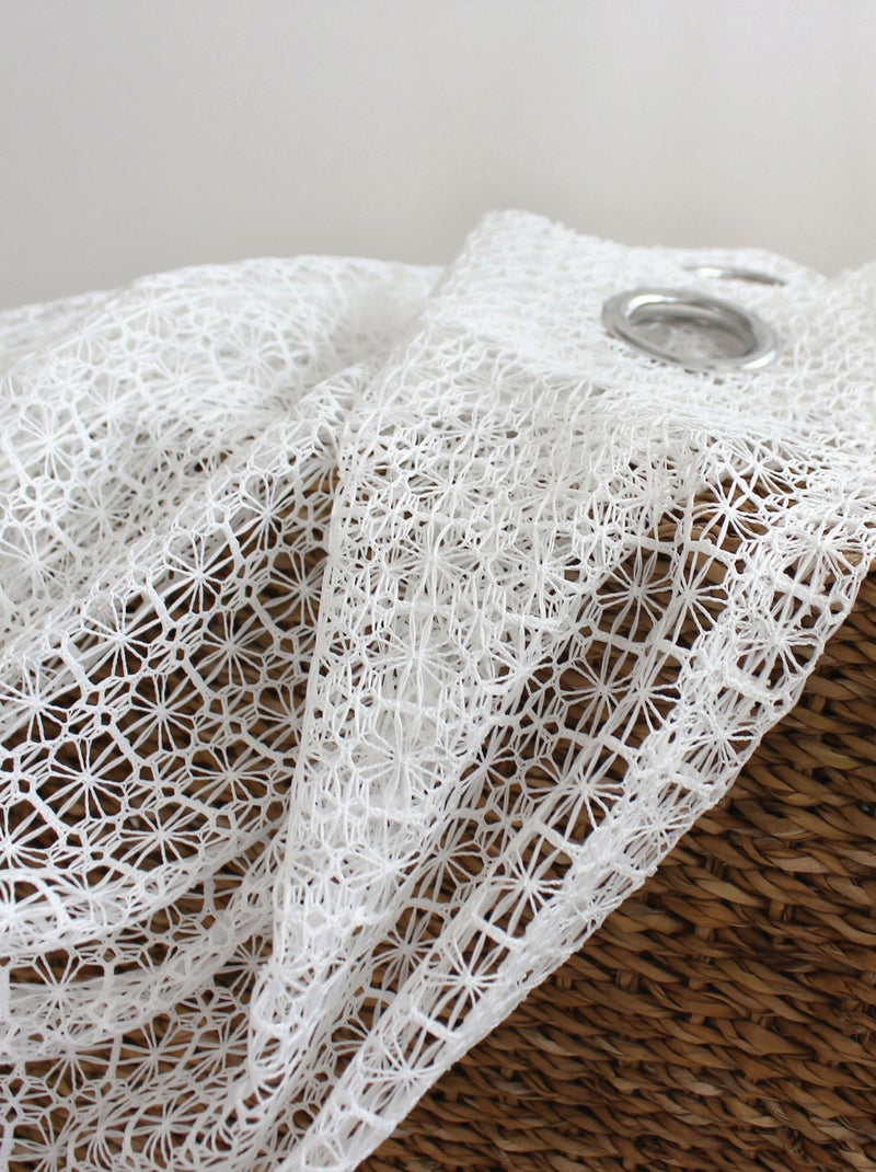 Voilage élégant floral Blanc - Kiabi