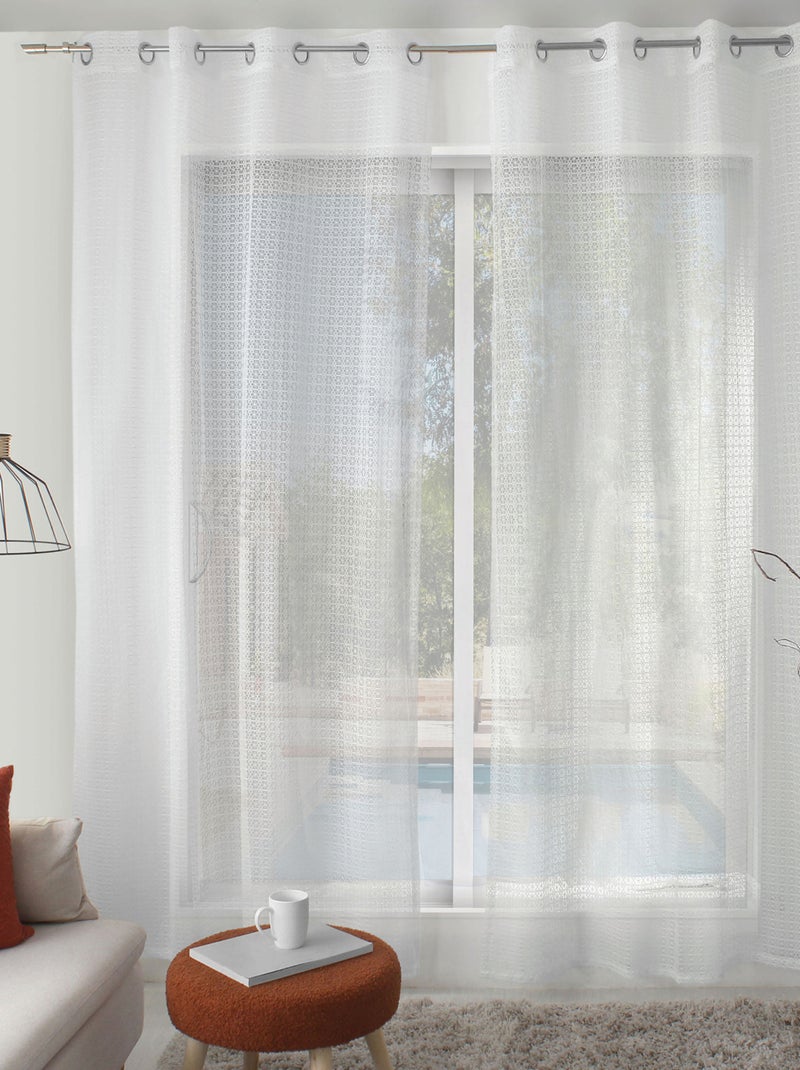 Voilage élégant floral Blanc - Kiabi